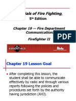 Essentials of Fire Fighting: Chapter 19 - Fire Department Communications Firefighter II