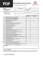 Pre-Check List For Substation/Electrical Room Readiness: Date of Submission Substation Data