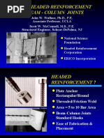 Use of Headed Reinforcement in Beam - Column Joints