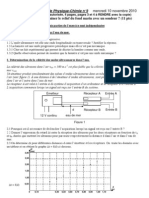 DS de Physique-Chimie N°3 Mercredi 10 Novembre 2010