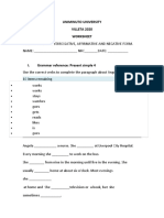 Worksheet Simple Present