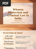 Witness Protection and Criminal Law in India: Nanditta Batra Assistant Professor of Law