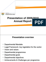 Presentation of 2009/2010 Annual Report