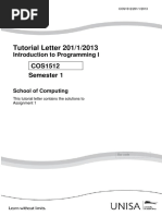 Tutorial Letter 201/1/2013: Semester 1 COS1512