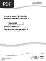 Tutorial Letter 203/3/2014: Introduction To Programming II