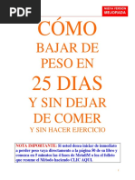 Como Bajar de Peso en 25 Dias