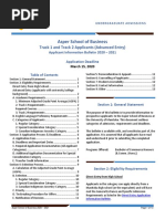 Asper School of Business: Track 1 and Track 2 Applicants (Advanced Entry)