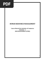 Human Resource Management: Course Material For Bachelor of Commerce Semester - I Risk Management (Cima)