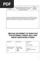 Method Statement of Skim Coat For External Shear Wall and Beam Using Base & Finish