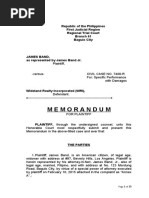 Memorandum: Republic of The Philippines First Judicial Region Regional Trial Court Branch 61 Baguio City