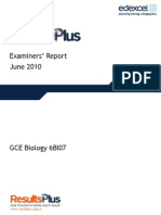 Edexcel Biology Unit 3 (Alternative) June 2010 Examiner Report