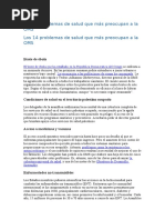 Los 14 Problemas de Salud Que Más Preocupan A La OMS