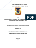 Recursos Noológicos y Sentido de Vida en Estudiantes de Psicología de Una Universidad Privada de La Ciudad de Lima PDF