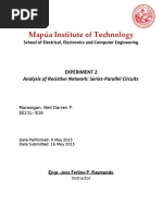 Mapúa Institute of Technology: Analysis of Resistive Network: Series-Parallel Circuits