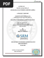 Ratio Analysis at Amararaja Batteries Limited (Arbl) A Project Report