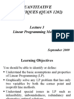 Quantitative Techniques (Quan 1202) : Linear Programming Modeling