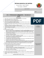 412 - Profissional de Magistério - Docência II: Prefeitura Municipal de Curitiba