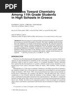 Attitudes Toward Chemistry Among 11th Grade Students in High Schools in Greece