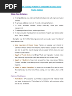 State Plan Scheme: Brief Note On Subsidy Pattern of Different Schemes Under Fruits Section