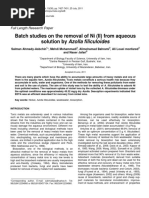 Batch Studies On The Removal of Ni (II) From Aqueous Solution by Azolla Filiculoides