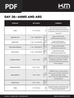 Day 26-Arms and Abs: Exercise Sets/Reps Comment