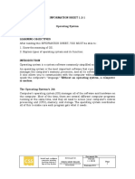 Information Sheet 1.2-1 Operating System: Install and Configure Computer Systems Developed by