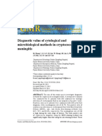 Diagnostic Value of Cytological and Microbiological Methods in Cryptococcal Meningitis