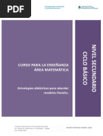 Nivel Secundario Curso para La Enseñanza Matemática Ciclo Básico Estrategias Didácticas para Abordar Modelos Lineales PDF