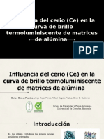 Influencia Del Cerio (Ce) en La Curva de Brillo Termoluminiscente de Matrices de Alúmina