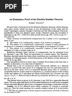 An Elementary Proof of The Eberlein - Mulian Theorem: Whitley, R. Math. Annalen 172, 116 - t18 (1967)