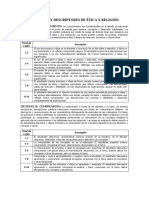 Criterios y Descriptores de Ética y Religión 2019°°