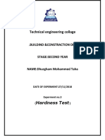 Technical Engineering Collage: Hardness Test