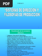 Sistemas de Dirección y Filosofía de Producción