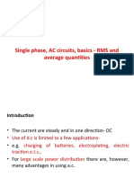 Single Phase, AC Circuits, Basics - RMS and Average Quantities