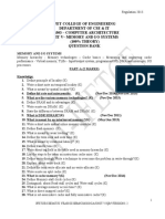 Ifet College of Engineering Department of Cse & It Cs6303 - Computer Architecture Unit V - Memory and I/O Systems (100% THEORY) Question Bank