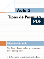 Aula 3. Tipos de Pesquisa