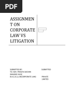 Assignment On Corporate Law VS Litigation