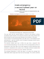 2019 Was Second Hottest Year On Record