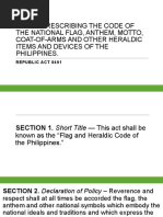 An Act Prescribing The Code of The National Flag, Anthem, Motto, Coat-Of-Arms and Other Heraldic Items and Devices of The Philippines