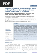 Removal of Lead II Ions From Waste Water PDF