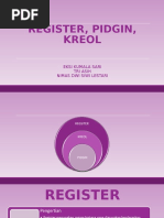 Register, Pidgin, Kreol