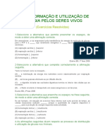 Transformação e Utilização de Energia Pelos Seres Vivos