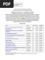 List of Courses For The Academic Year 2019/2020: Course Code Credits Term Language