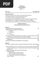 Physics 9 Icse Sample Paper 10