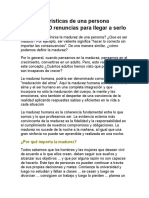 21 Características de Una Persona Madura y 10 Renuncias para Llegar A Serlo