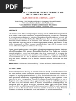 An Empirical Study of Life Insurance Product and Services in Rural Areas