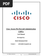 Cisco Secure Pix Firewall Administration Cspfa: Lab Manual