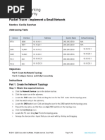 1.6.1 Packet Tracer - Implement A Small Network