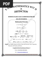 Mathematical Formulae: Mathematics Syllabus D (4024/2) Examination Questions From (2014-2017) WITH ANSWERS