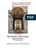 22 de Abril. San Sotero y San Cayo. Santa Misa Rezada Ordinario y Propio